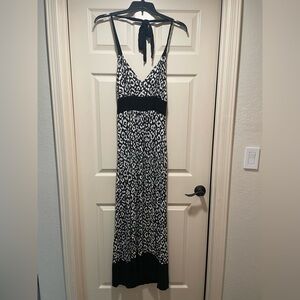 Karen Kane Black and White Halter Maxi Dress